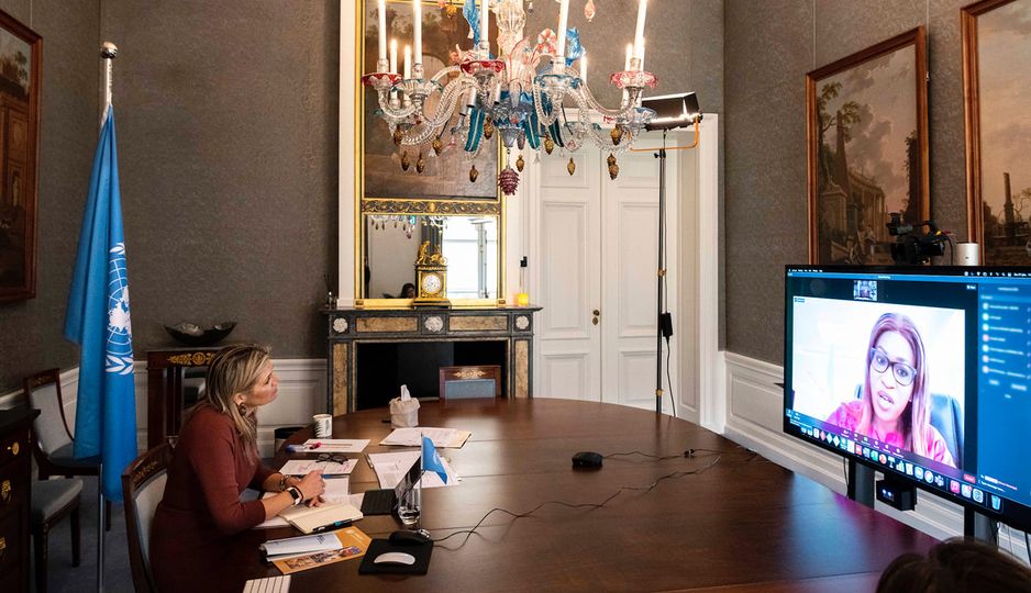 EntretienMadame Zahra Iyane THIAM DIOP, Ministre de la Microfinance et de l'Economie sociale et solidaire avec sa Majesté la Reine Màxima des Pays Bas